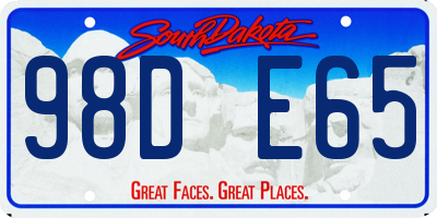 SD license plate 98DE65