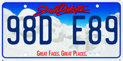 SD license plate 98DE89