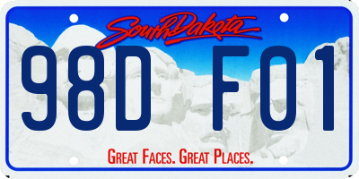 SD license plate 98DF01