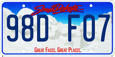 SD license plate 98DF07