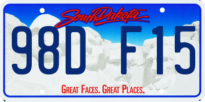 SD license plate 98DF15