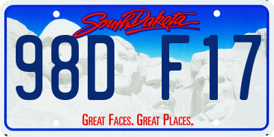 SD license plate 98DF17