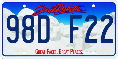 SD license plate 98DF22