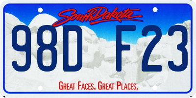 SD license plate 98DF23