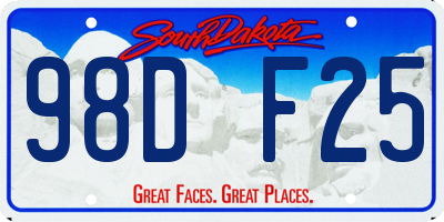 SD license plate 98DF25