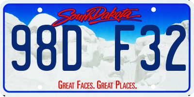 SD license plate 98DF32