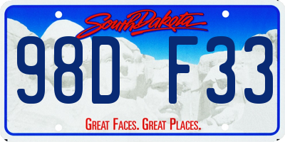 SD license plate 98DF33
