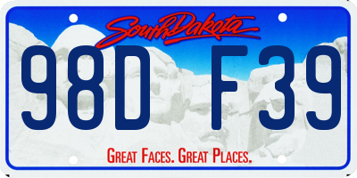 SD license plate 98DF39