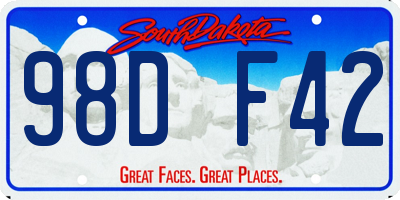 SD license plate 98DF42