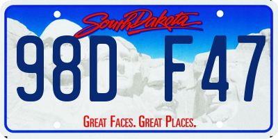 SD license plate 98DF47