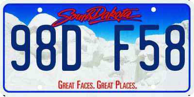 SD license plate 98DF58