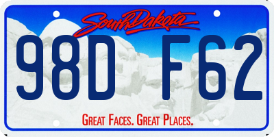 SD license plate 98DF62