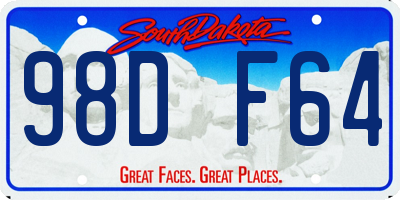 SD license plate 98DF64