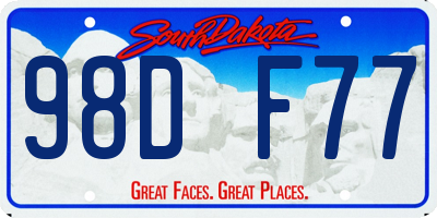 SD license plate 98DF77