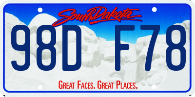 SD license plate 98DF78