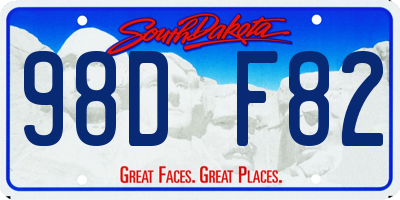 SD license plate 98DF82
