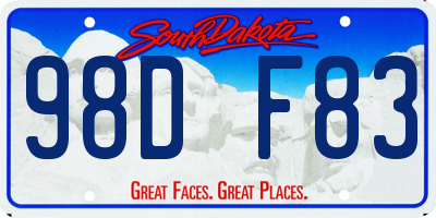 SD license plate 98DF83