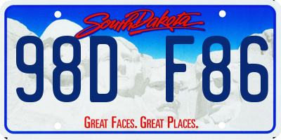 SD license plate 98DF86