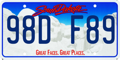 SD license plate 98DF89