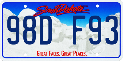 SD license plate 98DF93