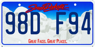 SD license plate 98DF94