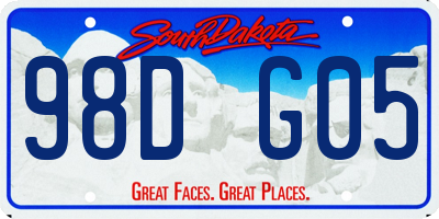 SD license plate 98DG05