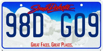 SD license plate 98DG09