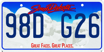 SD license plate 98DG26