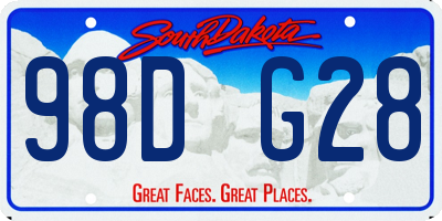 SD license plate 98DG28