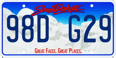 SD license plate 98DG29