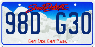 SD license plate 98DG30