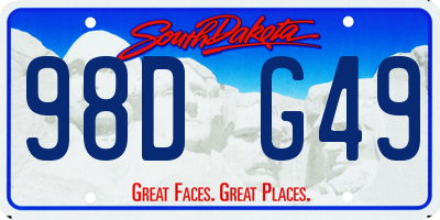 SD license plate 98DG49