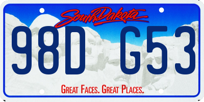 SD license plate 98DG53