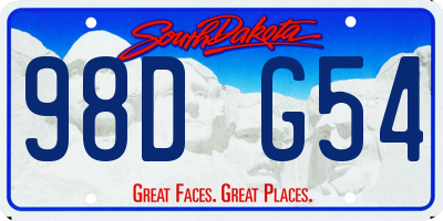 SD license plate 98DG54