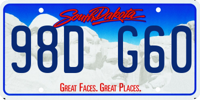 SD license plate 98DG60