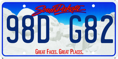 SD license plate 98DG82