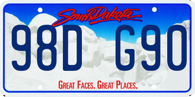 SD license plate 98DG90