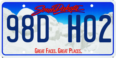 SD license plate 98DH02