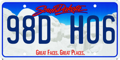 SD license plate 98DH06