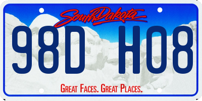 SD license plate 98DH08