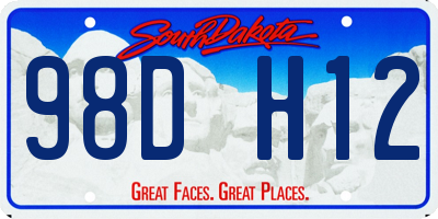 SD license plate 98DH12