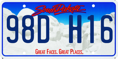 SD license plate 98DH16