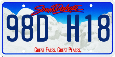 SD license plate 98DH18