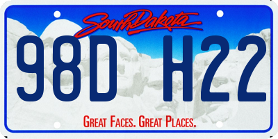 SD license plate 98DH22