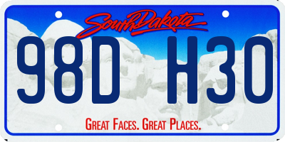 SD license plate 98DH30