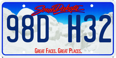 SD license plate 98DH32
