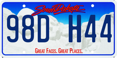 SD license plate 98DH44