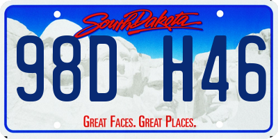 SD license plate 98DH46