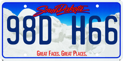 SD license plate 98DH66