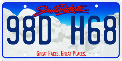 SD license plate 98DH68